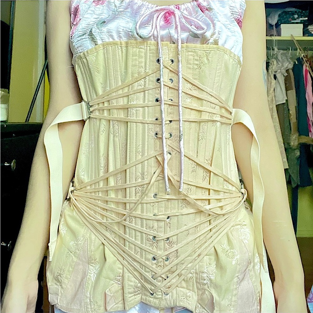 Vintage pink camp corset